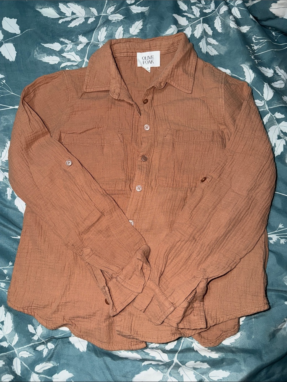 Olive & Oak Men's Button-Down Shirt — Rust Brown